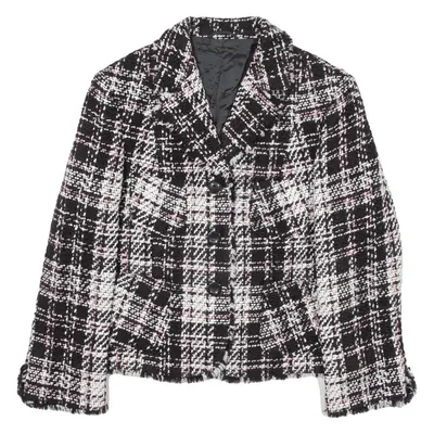 SIXTH SENSE Blazer Knit Jacket Black Wool Check Womens UK 16