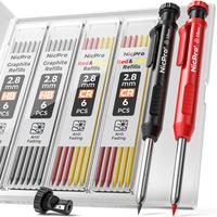 Nicpro Carpenter Pencil with Sharpener, Mechanical Pencils Set with 26 Refills, Deep Hole Marker for Construction, Heavy Duty...