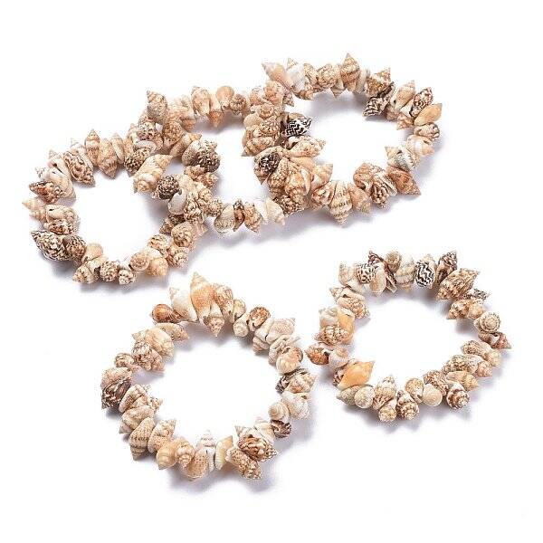 Unisex Natural Spiral Shell Stretch Bracelets