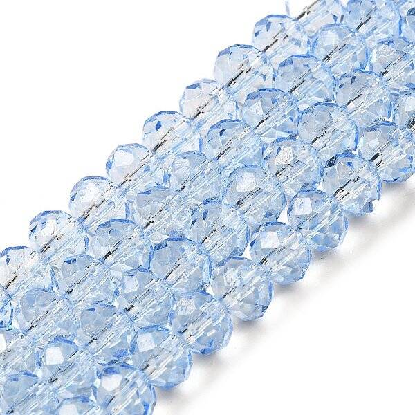 Transparent Baking Paint Glass Beads Strands