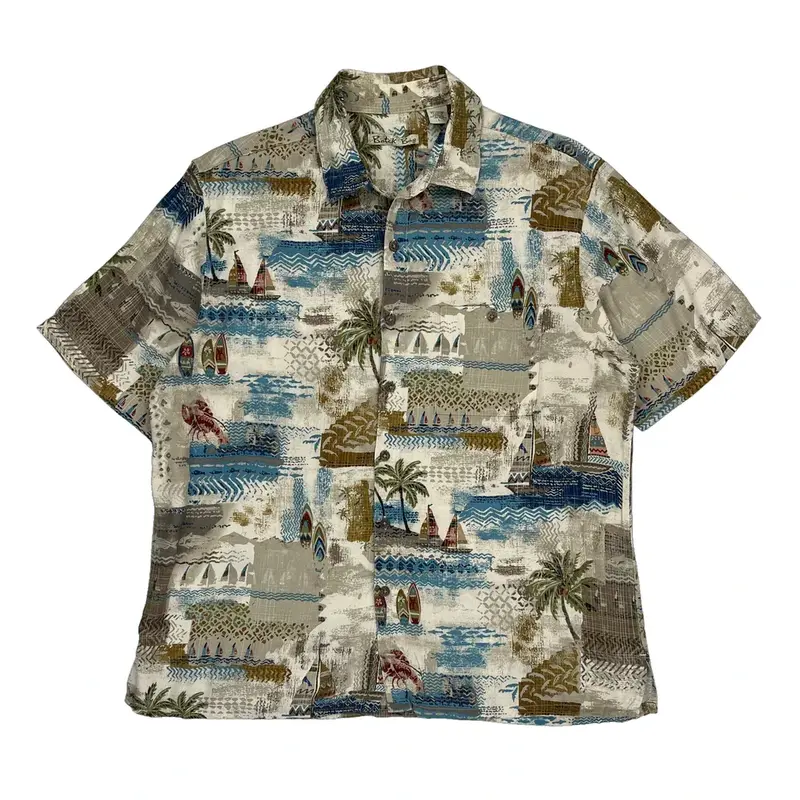 Batik Bay Hawaiian Shirt - Large Multicoloured Viscose