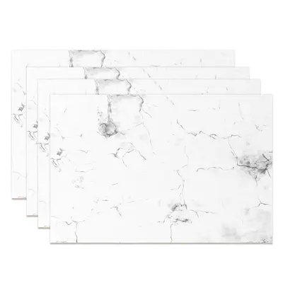 Modern Luxury White Grey Marble Set Of 4 Placemats - Aperturee