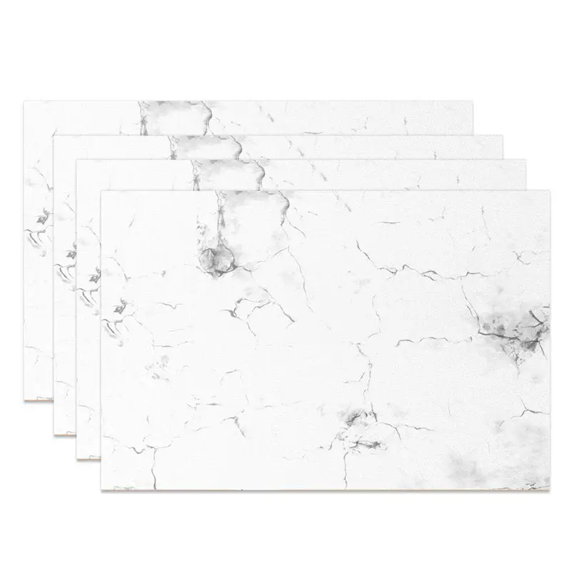 Modern Luxury White Grey Marble Set Of 4 Placemats - Aperturee