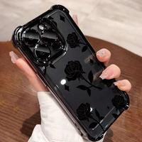 Rose Pattern Phone Case, 1 Count Anti-drop Cellphone Protective Case, Total Protective Shockproof Mobile Phone Cover Compati...