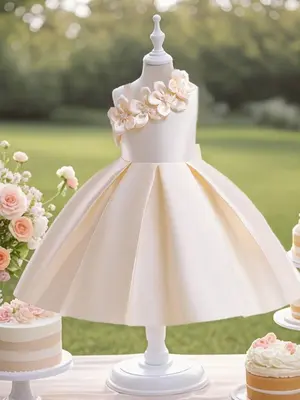 Flower Girls Princess Dress, Elegant Cake Dress for Wedding Party, Kids Ball Gown Birthday Flower Girl Photo Shoot Princess D...