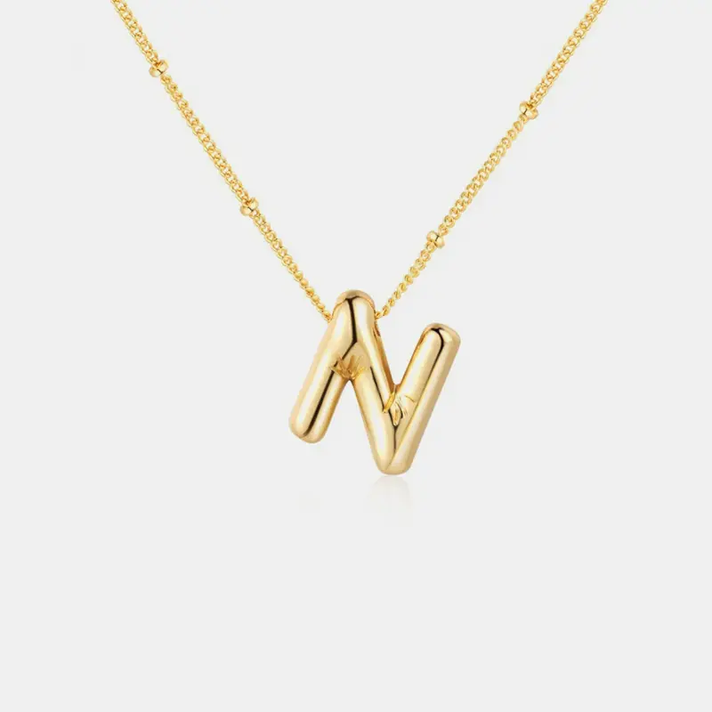 18K Gold Letter Pendant Necklace