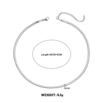 Non-Tarnish Stainless Steel Snake Bone Chain Necklaces