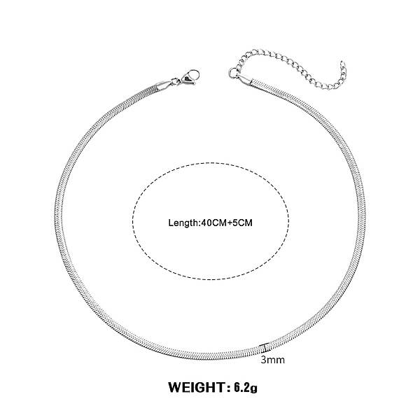 Non-Tarnish Stainless Steel Snake Bone Chain Necklaces
