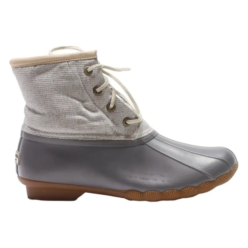 SPERRY Wellie Boots Grey Synthetic Womens UK 7