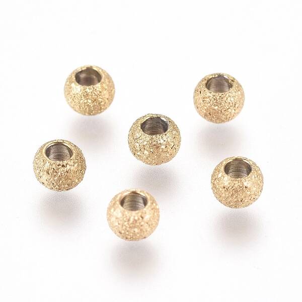Ion Plating(IP) 304 Stainless Steel Textured Spacer Beads