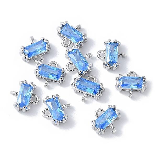 Brass Pave Cubic Zirconia Connector Charms