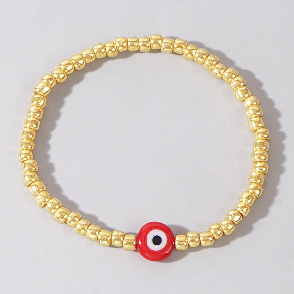 Golden Glass Seed Beaded Stretch Breacelets
