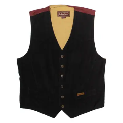 MARLBORO Mens Waistcoat Black 90s Colourblock S