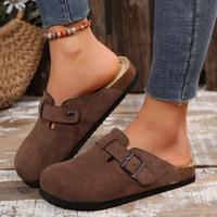 Suede Clogs for Women Men Soft Cork Footbed Mules Comfort Potato Shoes with Adjustable Buckle Flat Slippers  Boho Style Sanda...