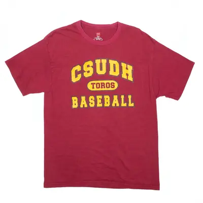 HANES CSUDH Toros Baseball T-Shirt Maroon Short Sleeve Mens L