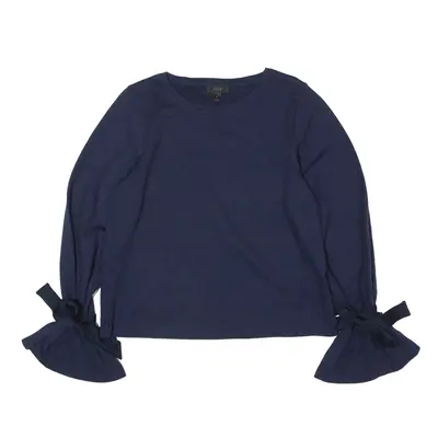 J. CREW Ruffle Sleeve Sweatshirt Blue Womens M