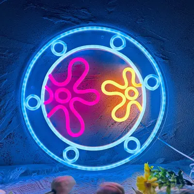 Ocean World Porthole Neon Lights, LED Under Sea Porthole Neon Signs for Wall Decor, Neon Light Sign Neon Room Decor, USB Nigh...