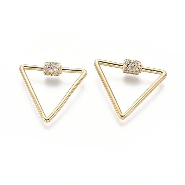 Brass Micro Pave Cubic Zirconia Screw Carabiner Lock Charms