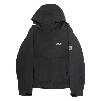 JACK WOLFSKIN Womens Rain Jacket Grey Hooded UK 10