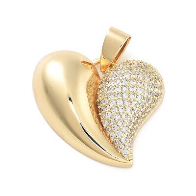 Brass Micro Pave Clear Cubic Zirconia  Pendants