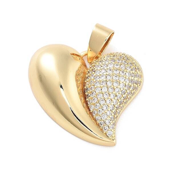 Brass Micro Pave Clear Cubic Zirconia  Pendants