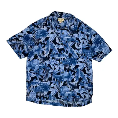 Panama Jack Hawaiian Shirt - Medium Blue Viscose