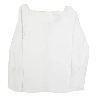 MASSIMO DUTTI Womens Top White Long Sleeve S