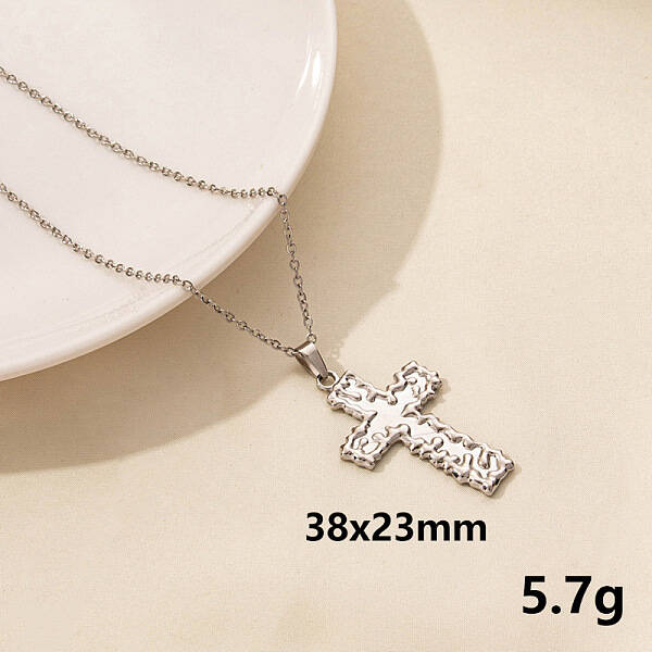 Stainless Steel Cross Pendant Necklace