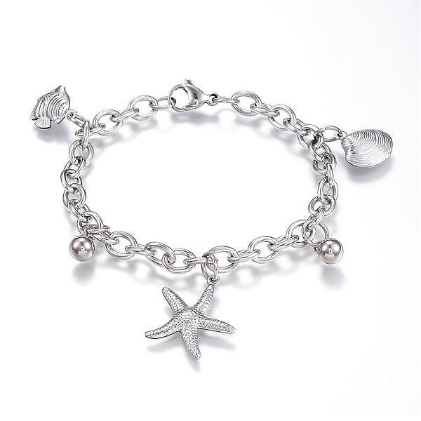 Tarnish Resistant 304 Stainless Steel Charm Bracelets