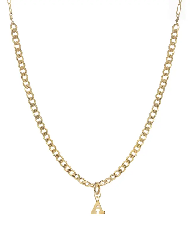Rhett Initial Necklace | Metal Color: Gold | Style: P