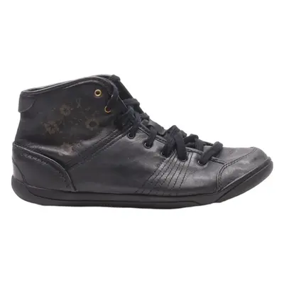 NEWFEEL High Top Trainers Black Leather Womens UK 4