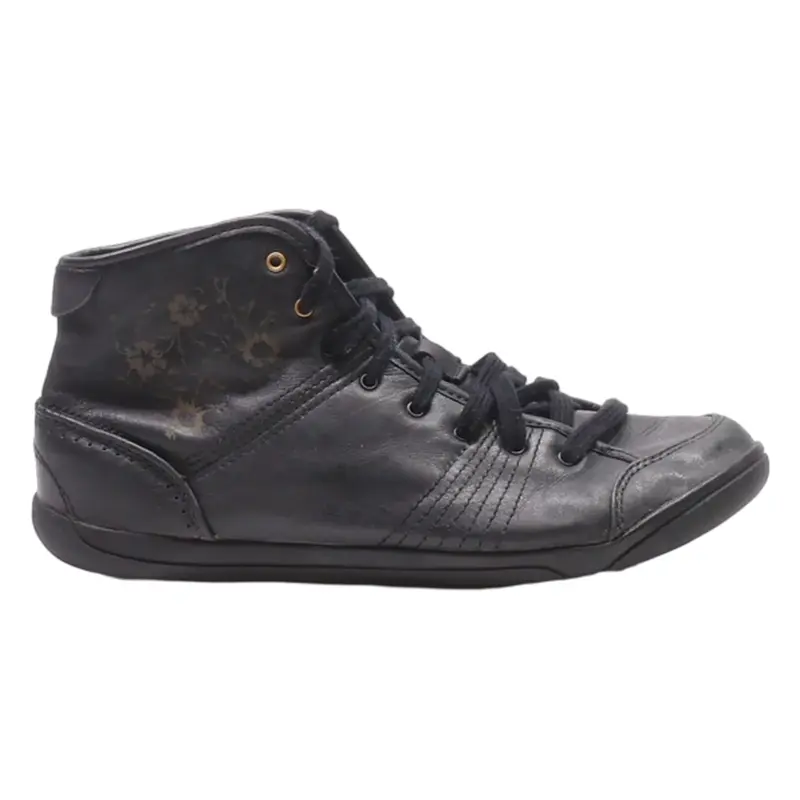 NEWFEEL High Top Trainers Black Leather Womens UK 4