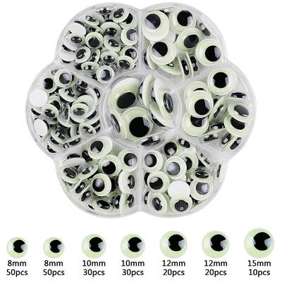 Half Round Luminous Plastic Craft Wiggle Eyes Cabochons