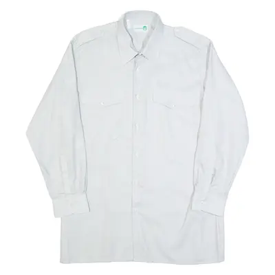 CHEMISERIE FREY Mens Plain Shirt Grey Long Sleeve L