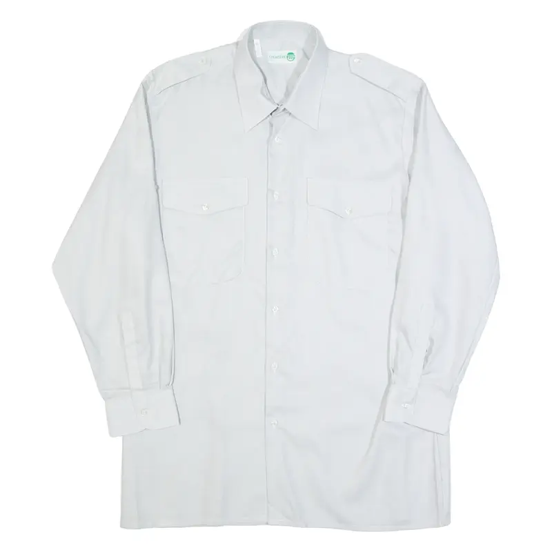 CHEMISERIE FREY Mens Plain Shirt Grey Long Sleeve L