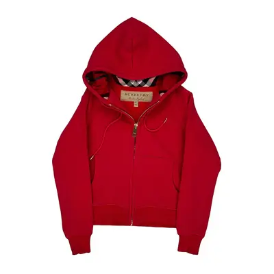 Burberry Graphic Zip Up - XS Red Cotton Blend