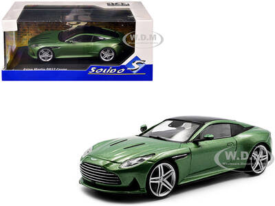 2023 Aston Martin DB12 Coupe Iridescent Emerald Metallic with Black Top 1/43 Diecast Model Car by Solido