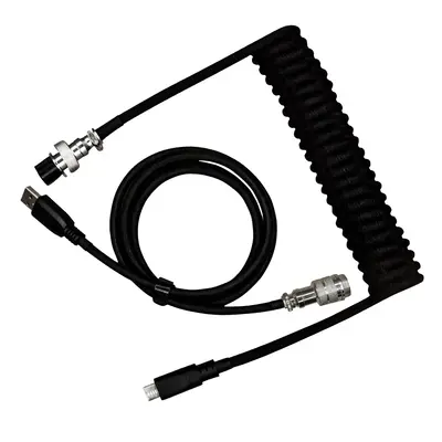 Basaltech Electronic 1.5 Meters USB C to A Extension Coiled Cable made Nylon Material Heavy Duty Double Sleeved with Detachab...