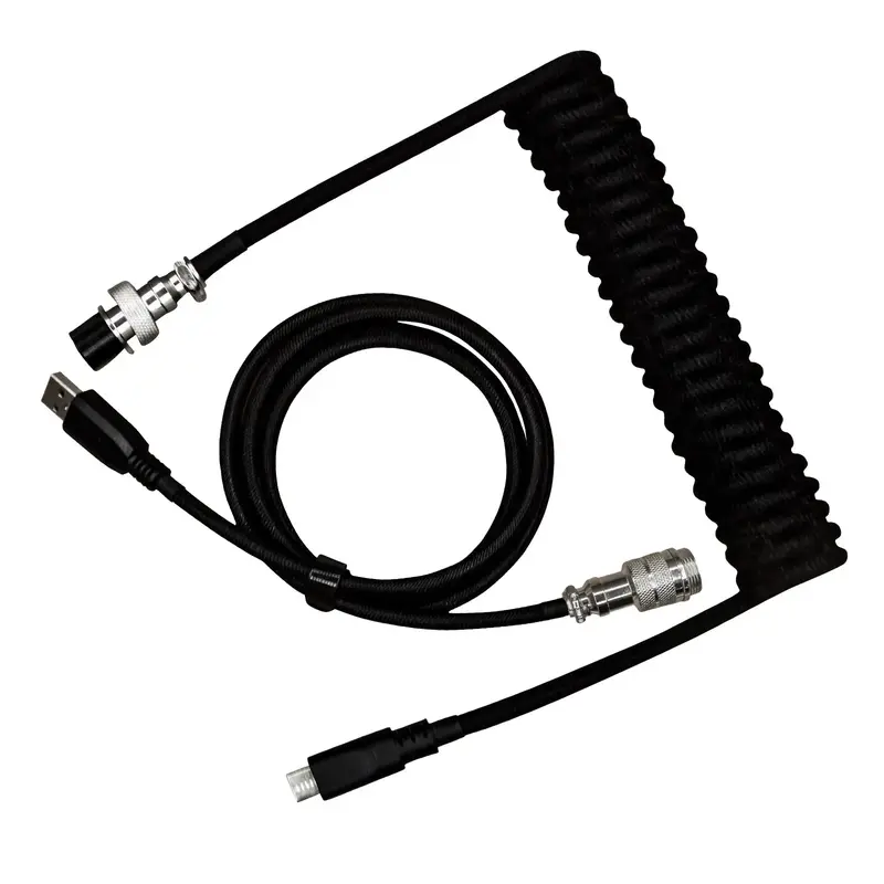 Basaltech Electronic 1.5 Meters USB C to A Extension Coiled Cable made Nylon Material Heavy Duty Double Sleeved with Detachab...