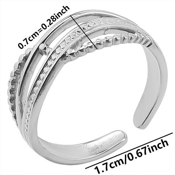 Non-Tarnish Minimalist 304 Stainless Steel Cuff Rings
