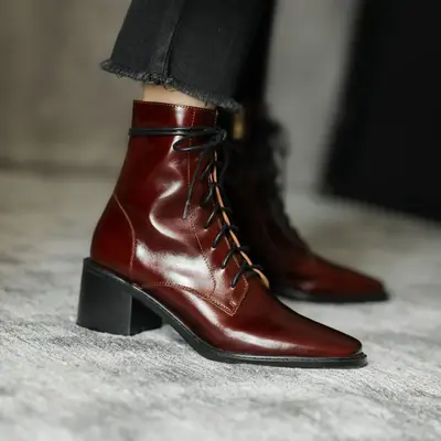 CHIKO Aasimah Square Toe Block Heels Ankle Boots