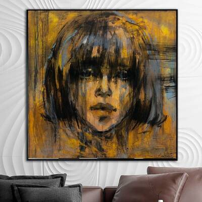 Abstract Portrait Painting Canvas Figurative Wall Art Woman Face Artwork Customized Painting 32x32 Art Giant Wall Art Decor |...