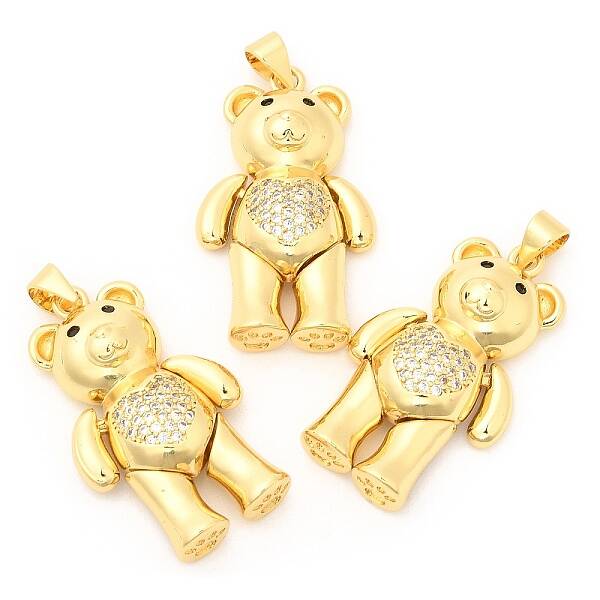 Rack Plating Brass Micro Pave Cubic Zirconia Pendants