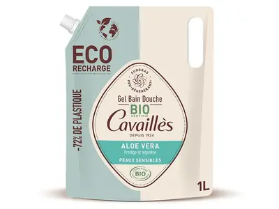 Cavaillès Shower Gel - Aloe Vera - Sensitive Skin ORGANIC 1 L - ECO-RECHARGE