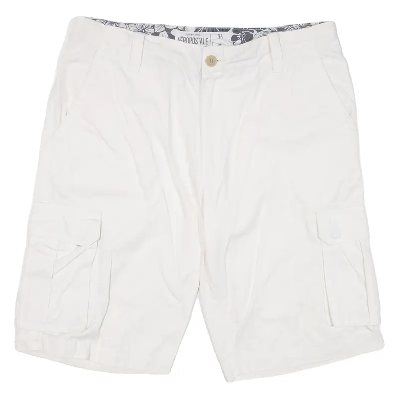 AEROPOSTALE Mens Cargo Shorts White L W36