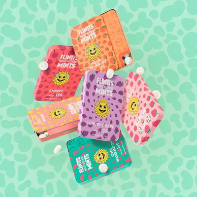 Flintts Mints Fruit Troop Variety 6 Pack - Cool Watermelon, Luxury Grape, Cherry, Sour Tangerine, Strawberry Magic, Lemon - N...