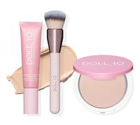 Doll 10 TCE Liquid Filter Foundation with Powder & Brush Concealer Cosmetic Makeup Coverage