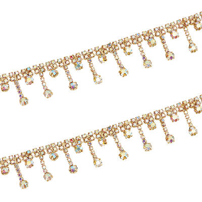 2Yards Tassel Rhinestone Cup Chains