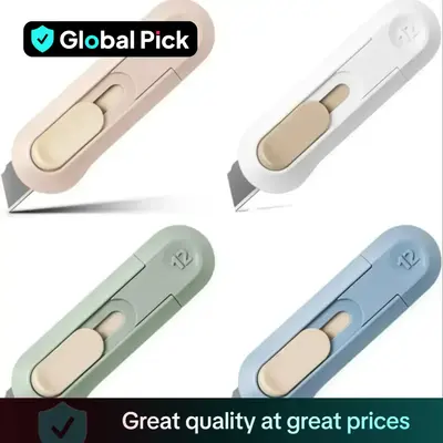 Retractable Box Cutting Knife, 1 Count/4 Counts Utility Knife for Office Home Use, Cutting Supplies for Unwrapping Parcels an...