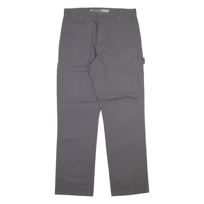 CARHARTT Carpenter Workwear Mens Trousers Grey Relaxed Straight W33 L32